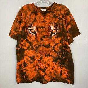 WALT Disney World Animal Kingdom Tie-Dye Tiger Face Eyes Tee Shirt Men's Size S